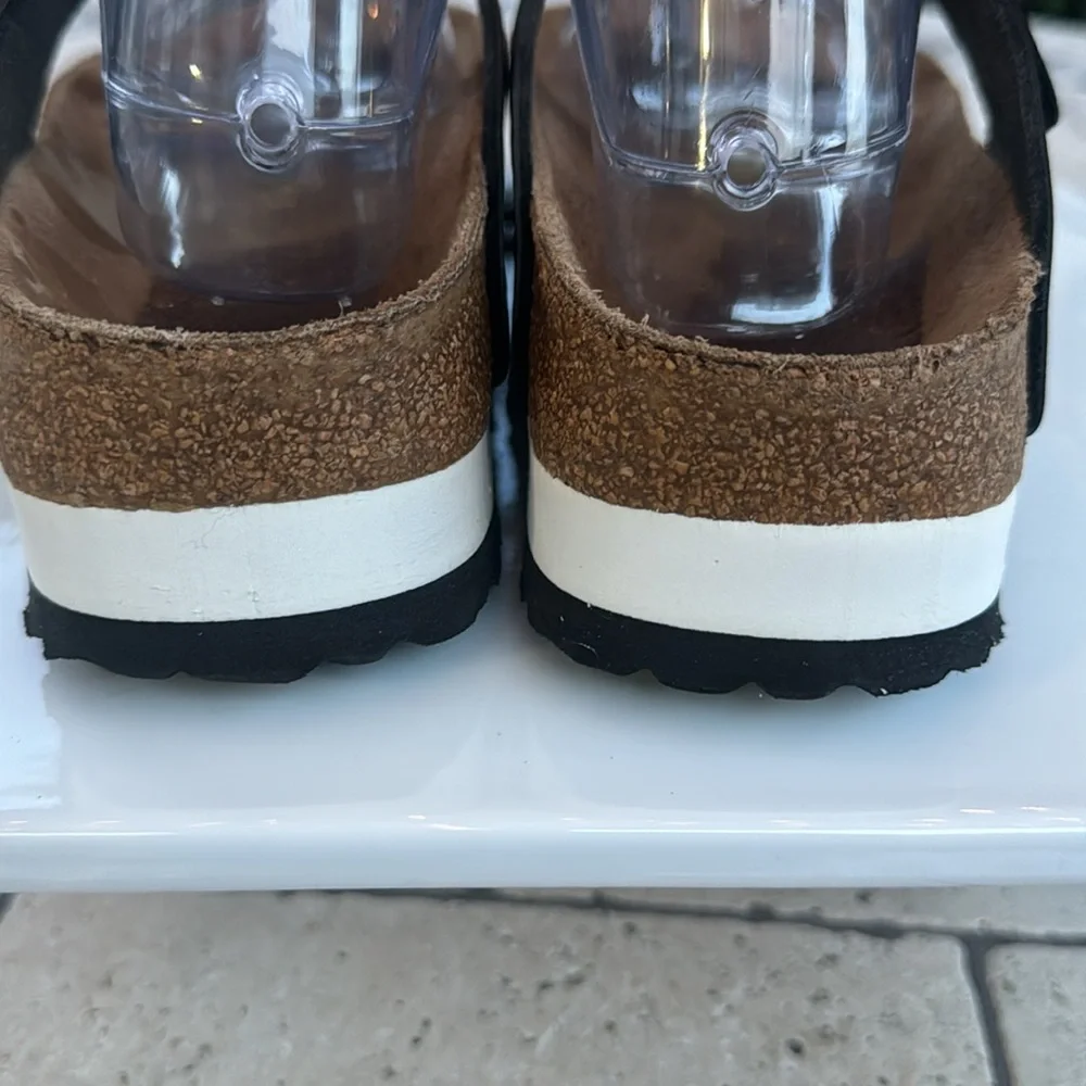 BIRKENSTOCK PAPILLIO Gizeh Platform Black Sandals Size 8 EUR 39